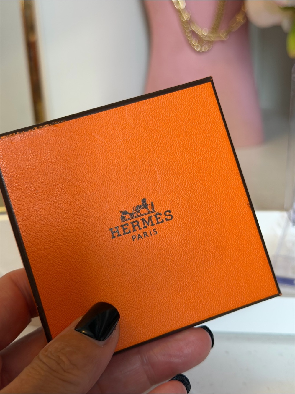 Hermes Paris Le Bracelet Clic Orange Enamel H Bracelet NIB w dusty COA